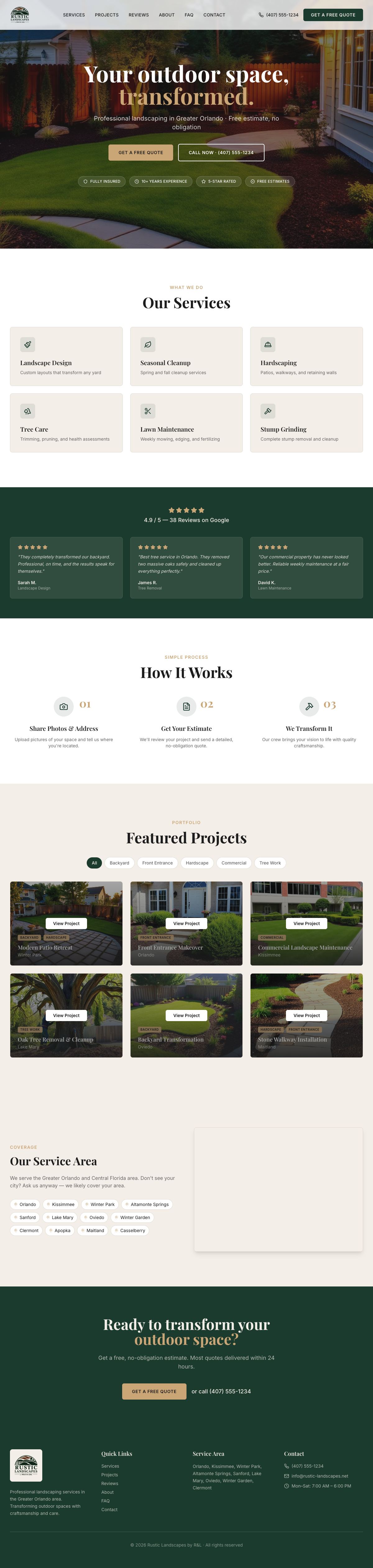 Rustic Landscapes — landscaping company site
