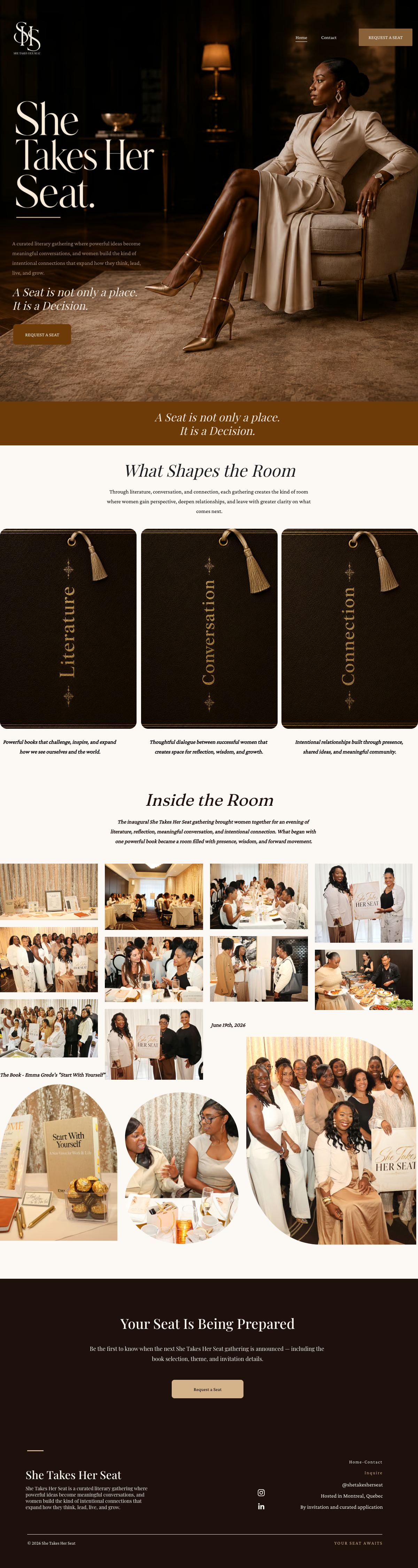 She Takes Her Seat — empowerment brand