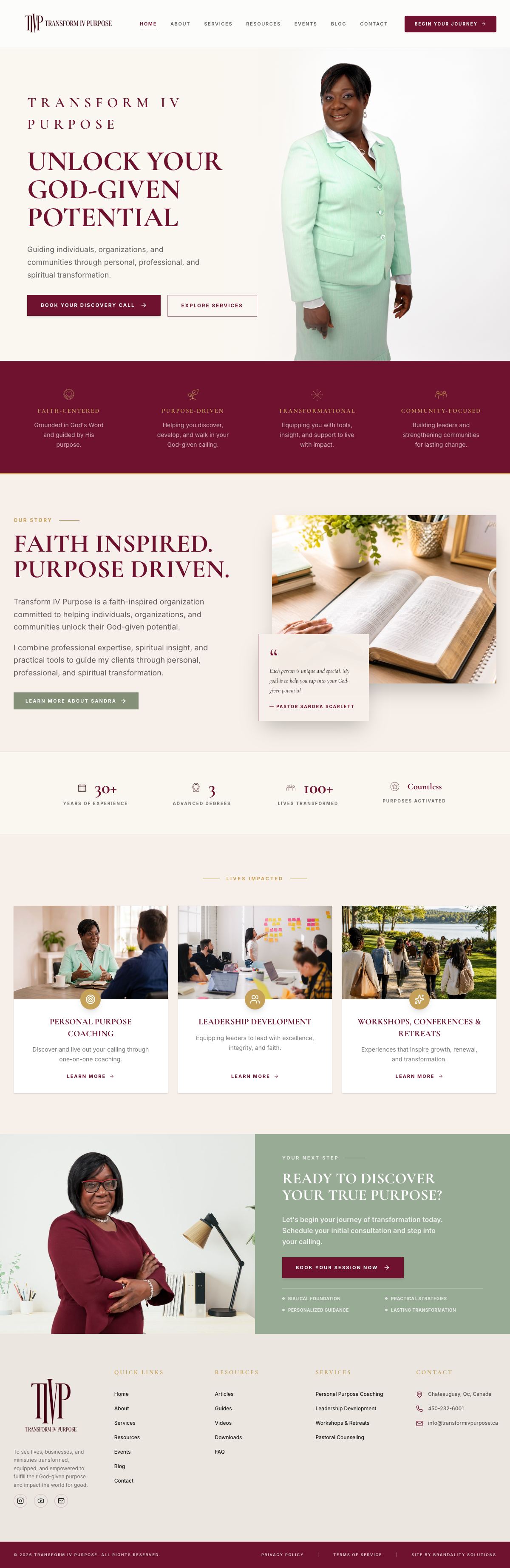 Transform IV Purpose — coaching brand
